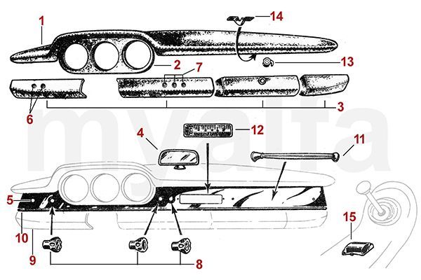 DASH BOARD/INTERIOR PARTS '62 ON DASH BOARD/INTERIOR PARTS '62 ON
