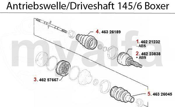 DRIVESHAFT 1.4/1.6/1.7/IE/16V Boxer >199