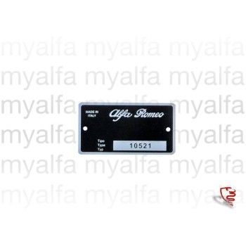 Typenschild Blech 105.21 , GT Bertone 2000