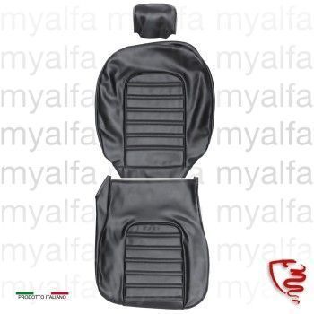 SEAT COVER SPIDER  1978-85 / 1600 UP TO 1989, LEATHER BLACK, HEAD REST 19 cm