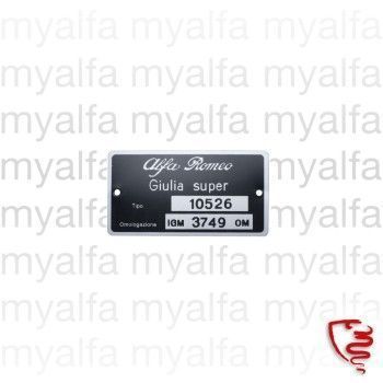 BODY TYPE PLATE 105.26, GIULIA SUPER
