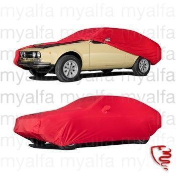 Autohoes maatwerk  Alfetta GT/GTV/GTV 6,rood incl.AR-embleem en draagtas